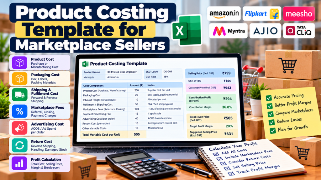 Product Costing Template for Marketplace Sellers in India